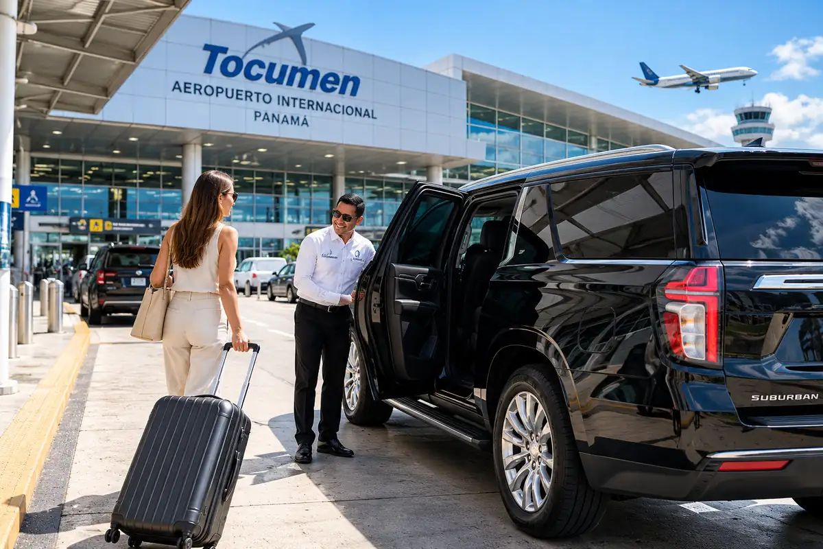 Panama airport transfer with a private SUV and luggage assistance at Tocumen Airport